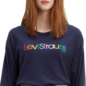 Levi's NWT graphic long sleeve rainbow logo shirt